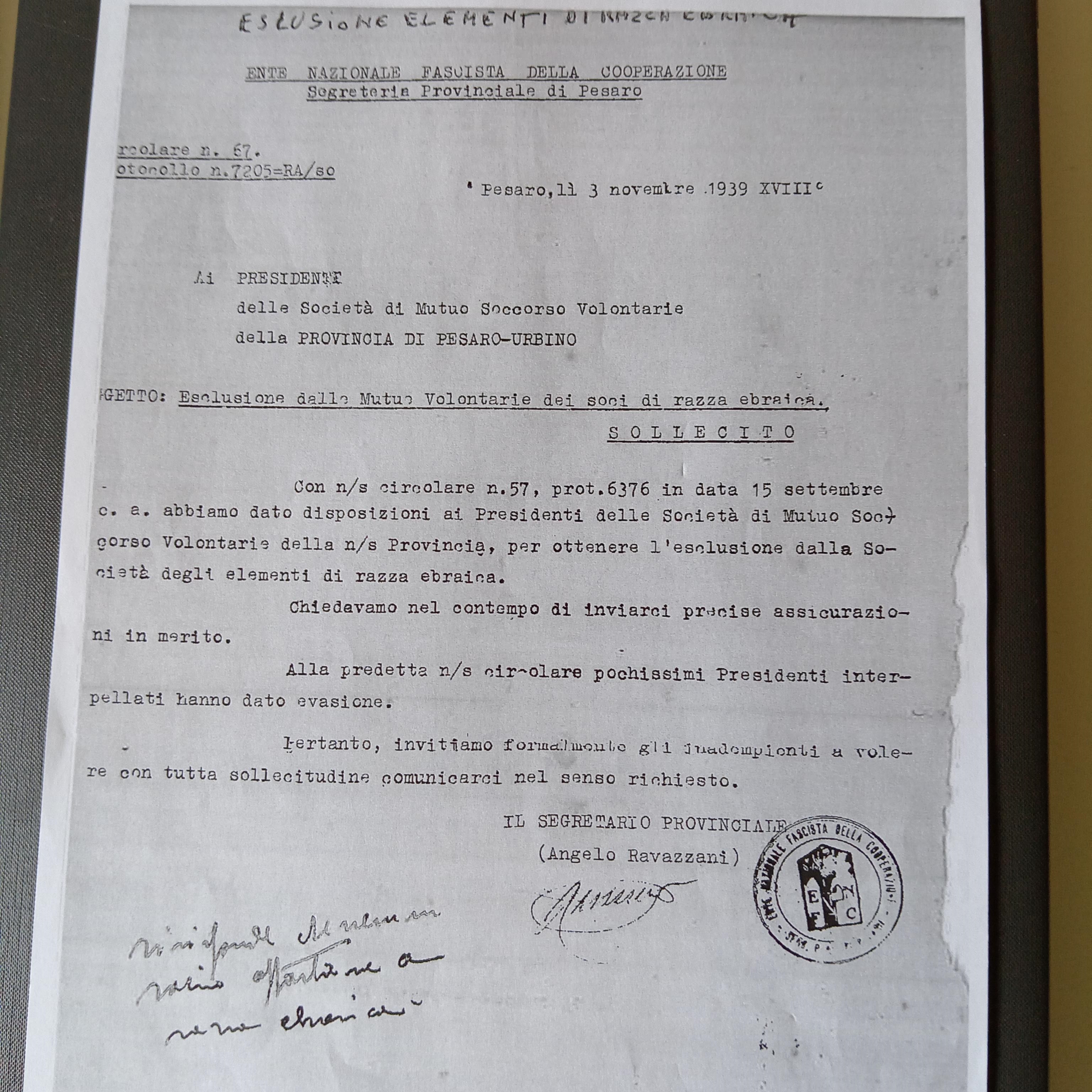 La SOMS di Monteciccardo: uno sguardo agli anni del fascismo